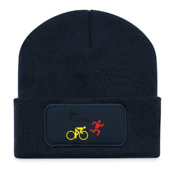 Triathlon - Beanie recyclé à patch - bleu marine - Devant