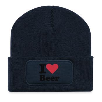 I love Beer - Recycelte Patch Beanie - French Navy - Vorne