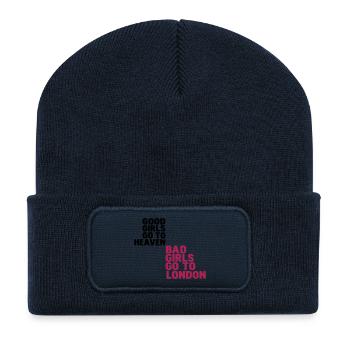 good girls go to heaven bad girls go to london - Recycled Patch Beanie - french navy - Front