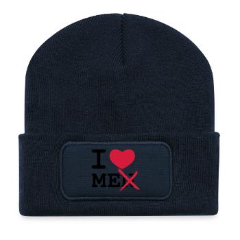 I Love Men - Recycelte Patch Beanie - French Navy - Vorne