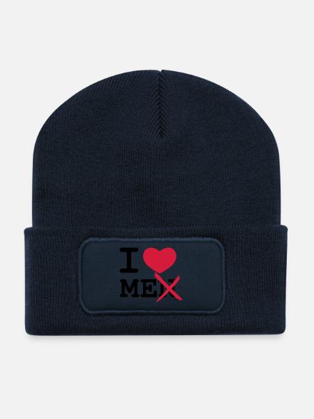 I Love Men - Recycled Patch Beanie - french navy