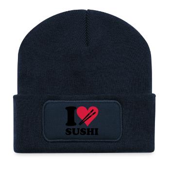 Sushi - I love sushi - Recycelte Patch Beanie - French Navy - Vorne