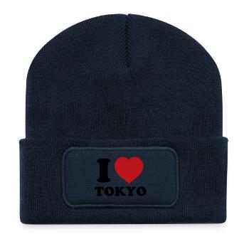 I Love Tokyo - Recycled Patch Beanie - french navy - Front