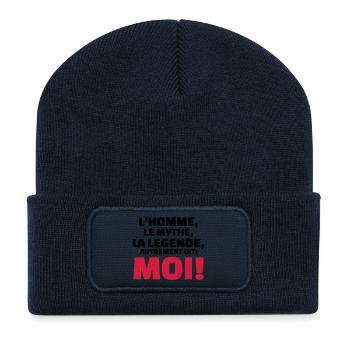 L'homme, le mythe, la légende autrement dit: moi - Beanie recyclé à patch - bleu marine - Devant