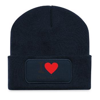 CD - I love Oma und Opa - Herz international - - Recycelte Patch Beanie - French Navy - Vorne