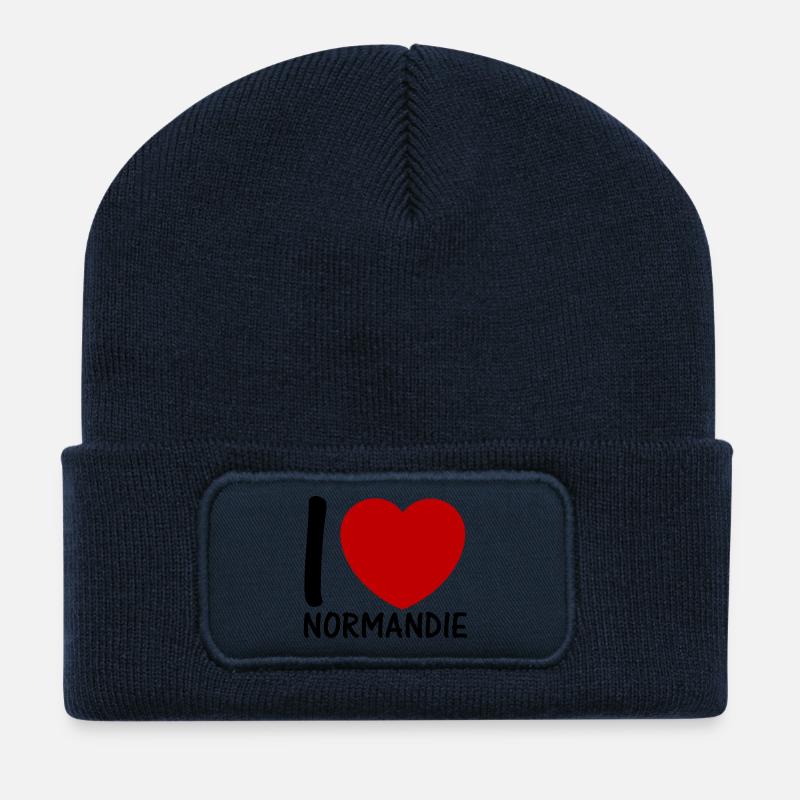 ich liebe Normandie 2c - Recycelte Patch Beanie - French Navy