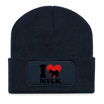 I love Milk - Recycelte Patch Beanie - French Navy - Vorne