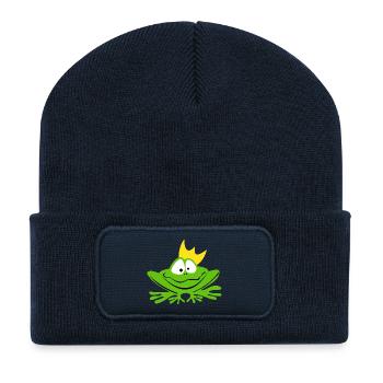 FroschKoenig - Recycelte Patch Beanie - French Navy - Vorne
