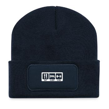 Eat Sleep Gym - Recycelte Patch Beanie - French Navy - Vorne
