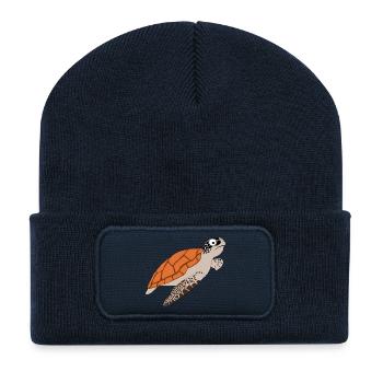 Schildkröte - Recycelte Patch Beanie - French Navy - Vorne