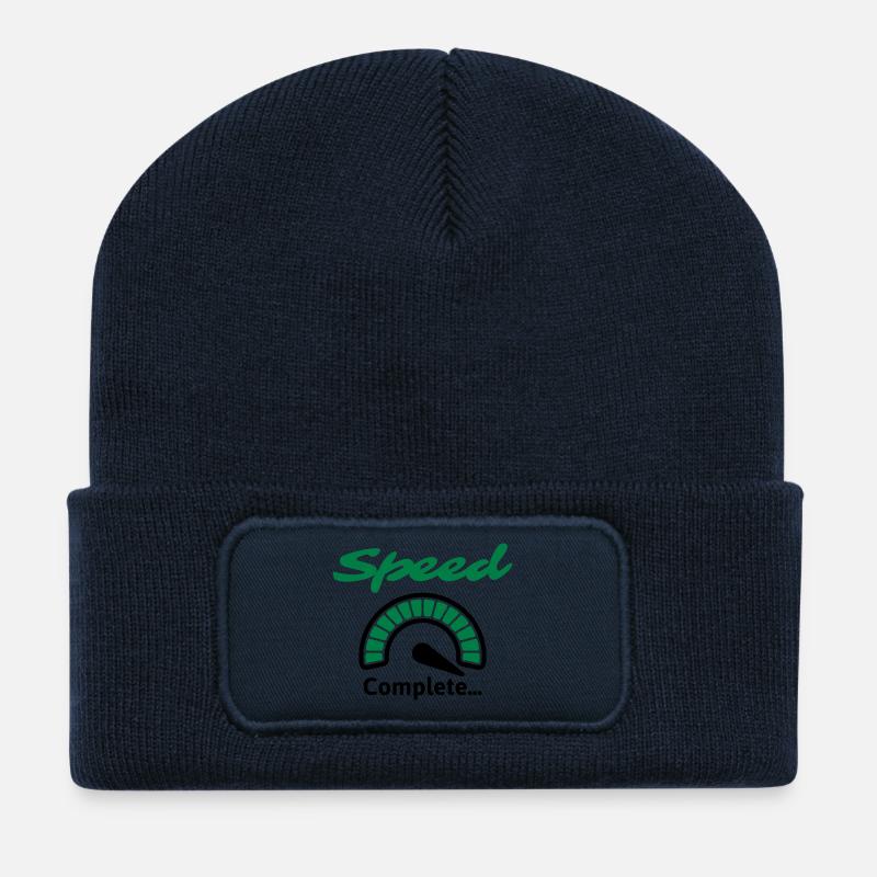 Speed Complete... - Recycelte Patch Beanie - French Navy
