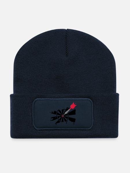 Dartscheibe mit Dartpfeil Graffiti Illustration - Recycelte Patch Beanie - French Navy