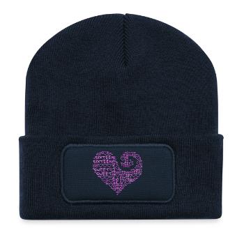 seize douce - coeur - Beanie recyclé à patch - bleu marine - Devant