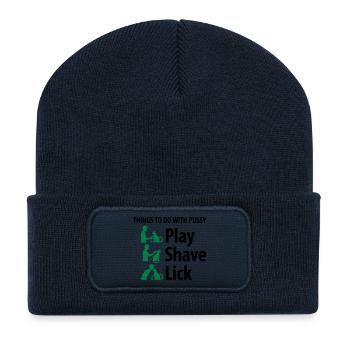 Things that you can do with a pussy. - Recycled Patch Beanie - french navy - Front