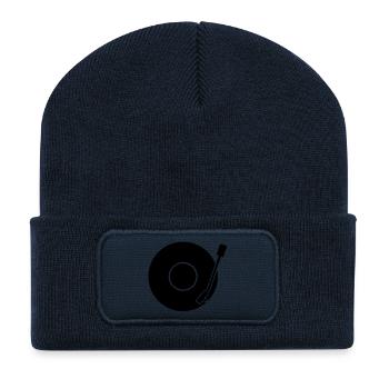 Vinyl Sign - Recycelte Patch Beanie - French Navy - Vorne