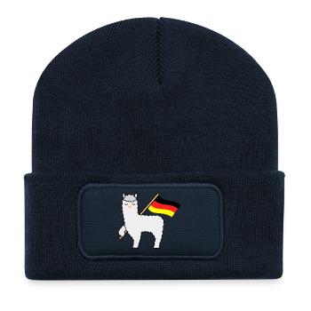 Coupe du monde Alpaca Allemagne - Beanie recyclé à patch - bleu marine - Devant