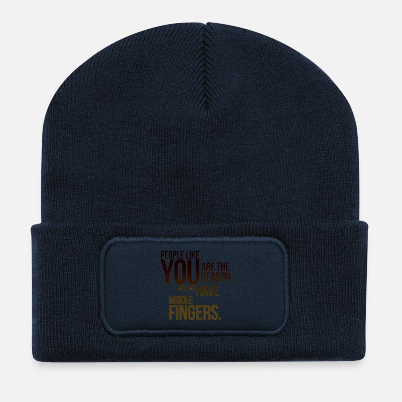 CITATIONS SUR LES PERSONNES - Beanie recyclé à patch - bleu marine