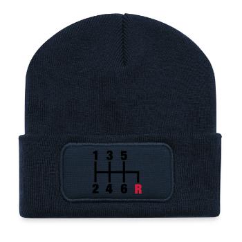 racing_gangschaltung_rueckwaerts__f2 - Recycled Patch Beanie - french navy - Front