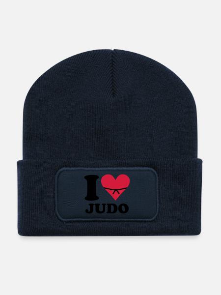 i love judo - Recycled Patch Beanie - french navy