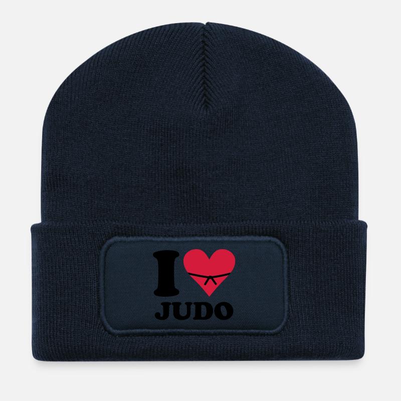 i love judo - Recycelte Patch Beanie - French Navy