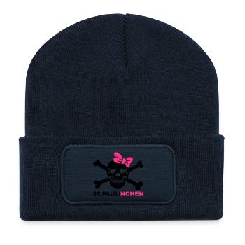 Paulinchen - Beanie recyclé à patch - bleu marine - Devant