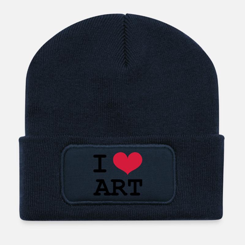 i love art - Recycled Patch Beanie - french navy