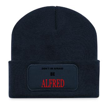 Alfred Red Typography Black - Recycled Patch Beanie - french navy - Front