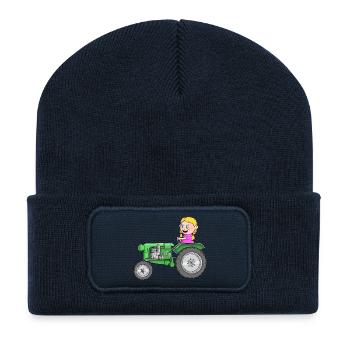 Traktor Kinder - Recycelte Patch Beanie - French Navy - Vorne