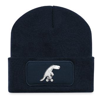 Happy Dino Auf Fahhrad I Bike Krokodil I Radfahrer - Recycelte Patch Beanie - French Navy - Vorne