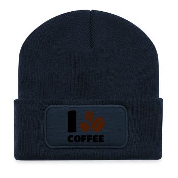 I love Coffee - Recycelte Patch Beanie - French Navy - Vorne