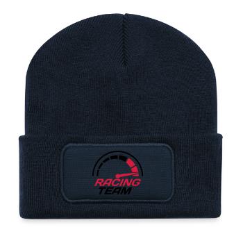 Racing Team Tacho Schnell Rasen - Recycelte Patch Beanie - French Navy - Vorne