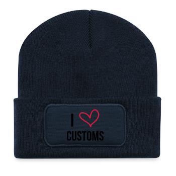 Customs Officer / Police / Douanier / Zollbeamter - Recycled Patch Beanie - french navy - Front