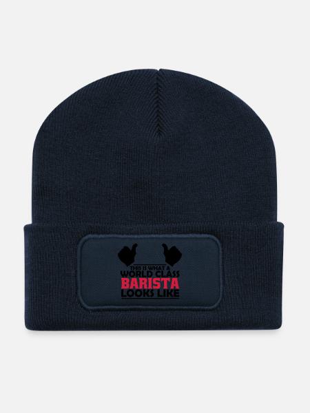 world class barista - Recycled Patch Beanie - french navy