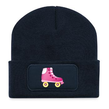 Smiley Roll Skate - Recycelte Patch Beanie - French Navy - Vorne