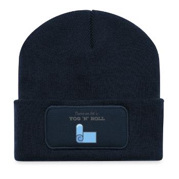 Cool Shirt let's Yog 'n' Roll Yoga Shirt - Recycelte Patch Beanie - French Navy - Vorne