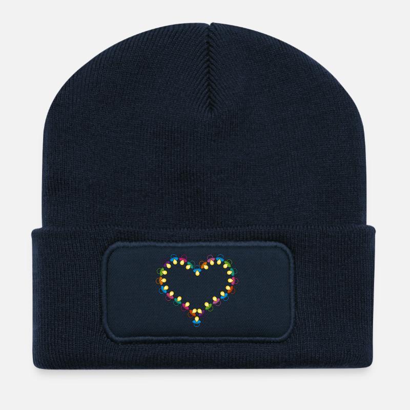 Herz aus Schnullern - Recycelte Patch Beanie - French Navy