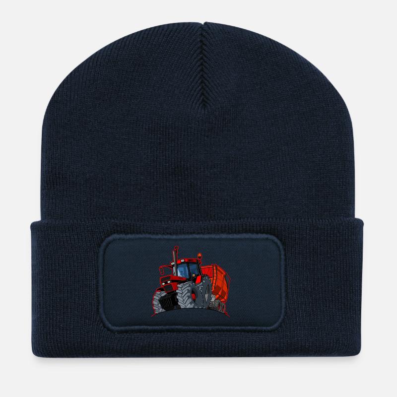 0856 Einkaufswagen roter Rand - Recycelte Patch Beanie - French Navy