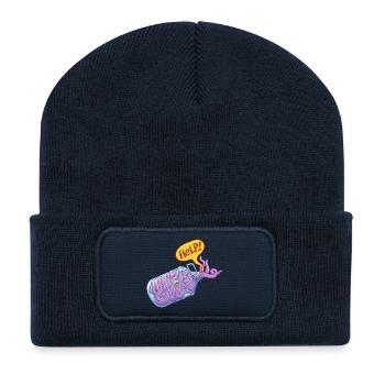 Octopus inside plastic bottle asking for help - Recycled Patch Beanie - french navy - Front