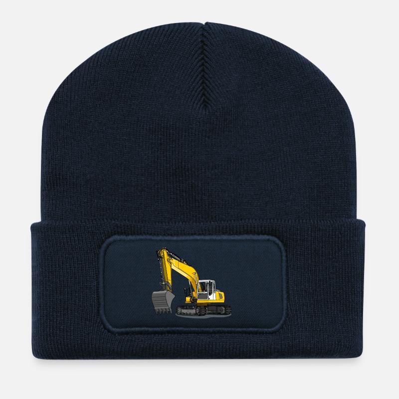 Bagger gelb - Recycelte Patch Beanie - French Navy