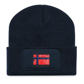 Ich nehme Urlaub Nurwegen Norwegen Flagge - Recycelte Patch Beanie - French Navy - Vorne
