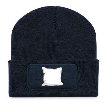 grand oreiller en duvet blanc câlin - Beanie recyclé à patch - bleu marine - Devant