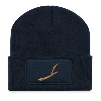 une branche cassée d’un arbre - Beanie recyclé à patch - bleu marine - Devant