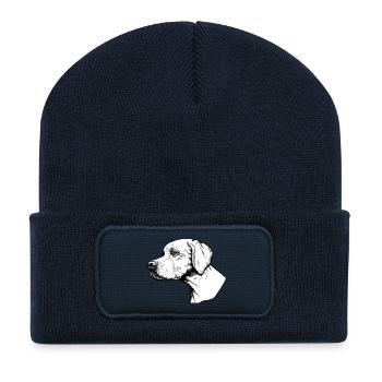 Pointer Portrait - Beanie recyclé à patch - bleu marine - Devant