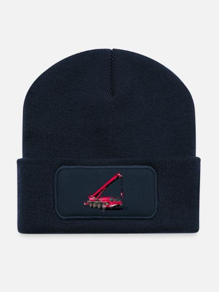 Grue mobile - Beanie recyclé à patch - bleu marine
