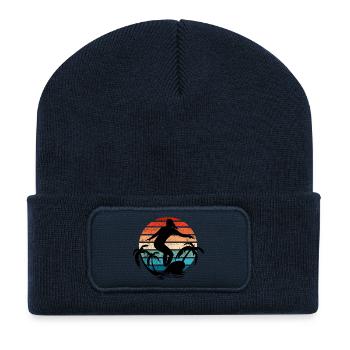 Surfer Girl Coucher de soleil - Beanie recyclé à patch - bleu marine - Devant