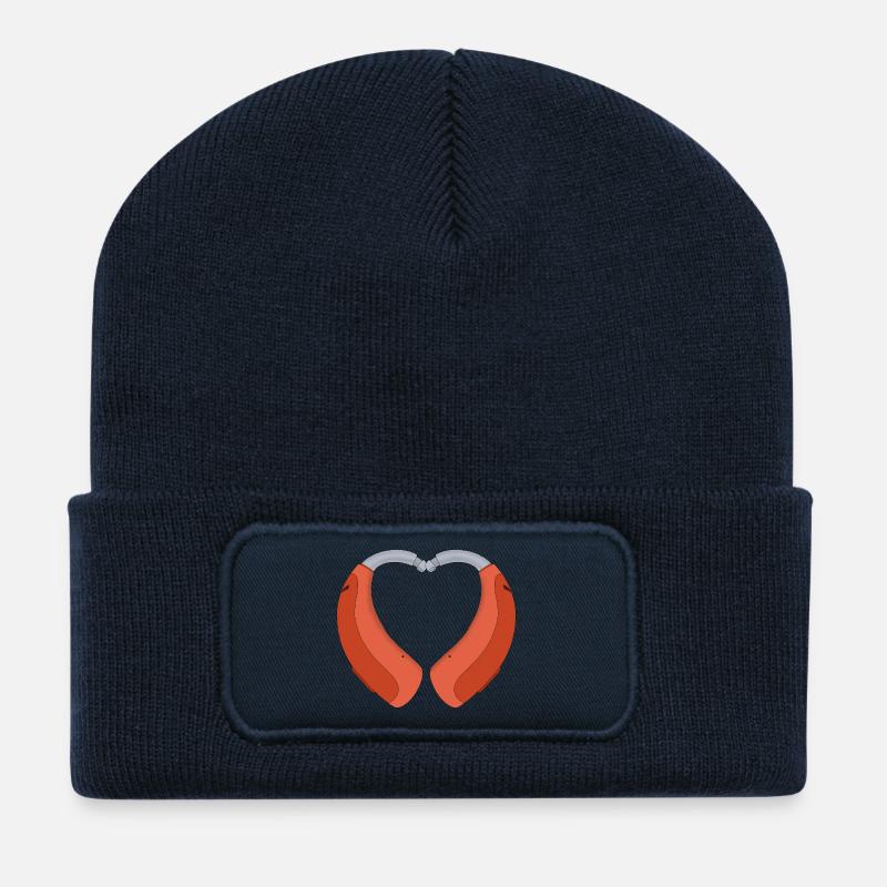 Herzförmiges Hörgerät - Recycelte Patch Beanie - French Navy