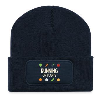 Courir sur les plantes - Beanie recyclé à patch - bleu marine - Devant