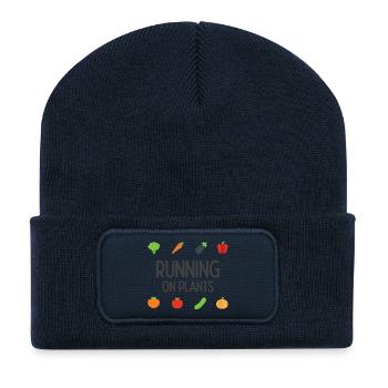 Running On Plants - Recycled Patch Beanie - french navy - Front