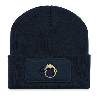 Rock on monkey - Recycled Patch Beanie - french navy - Front