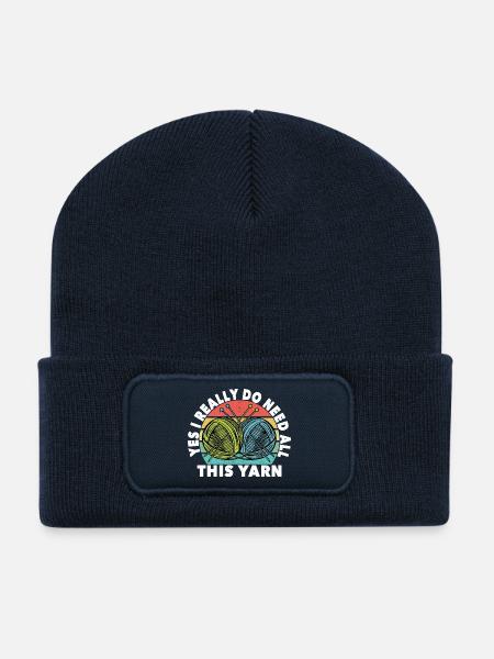 Yes I really do need all this yarn Knitter crochet - Recycelte Patch Beanie - French Navy